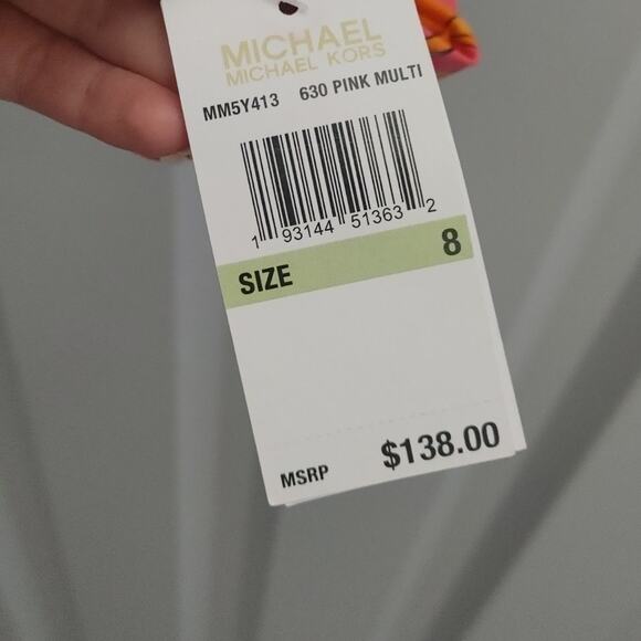 Michael Kors Swimsuit One Piece Zip Front Retro Long Sleeve Sz 8 NWT - Picture 4 of 5